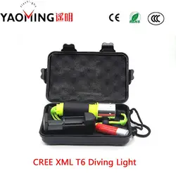 YAOMING Dive света CREE XM-L T6 светодио дный 800LM 10 Вт подводный подводное плавание фонарик для погружения Рыбалка Применение Перезаряжаемые 18650