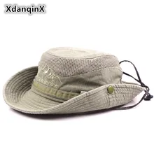 XdanqinX sombrero de hombre adulto de verano de malla de ventilación Retro 100% de algodón sombrero de cubo de la novedad papá visera del Sol de pesca sombrero de playa