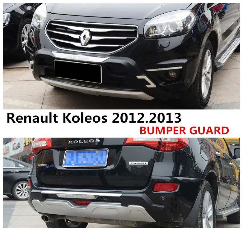 

Car BUMPER GUARD For Renault Koleos 2012.2013 BUMPER Plate High Quality ABS Front+Rear Auto Accessories
