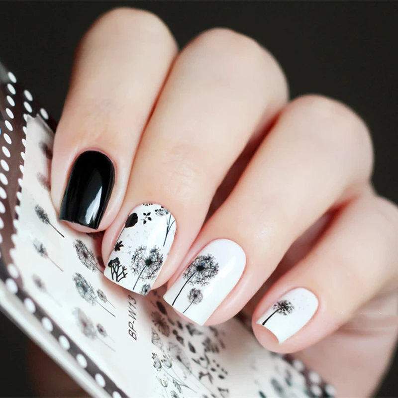 

BORN PRETTY Flying Dandelion Nail Art Water Decals Transfer Sticker 2 Patterns Nail Art Decration