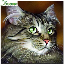 Yogotop фото на заказ Алмазная картина вышивка крестиком полное квадратное изображение горного хрусталя "Животное кошка" DIY мозаика вышивка YY299