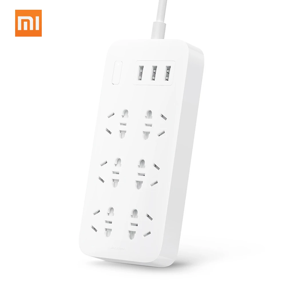 

Xiaomi Mijia Power Strip Converter 6 Sockets Portable Plug Home Adapter with 3 USB Quick Charge Port Plug Outlet Switch 250V