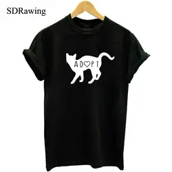 Футболка с котом футболка Женские сумасшедшая кошка леди смешной подарок я люблю кошек Животное принятия Kitty спасения мяу сохранить