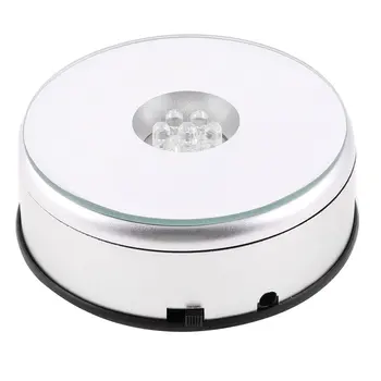 

IMC Hot 7 LED Light Stand Turntable Rotating Base for Display Crystals Glass