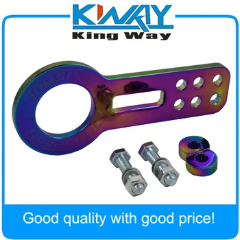 

Neo Chrome JDMSPEED Billet Aluminum Racing Front Rear Tow Hook Kit CNC Anodized