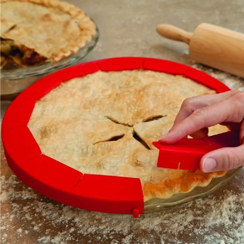 

Adjustable Silicone Pie Crust Shield Silicone Kitchen Cooking Accessories Fit 8.5Inch - 11.5Inch Rimmed Dish