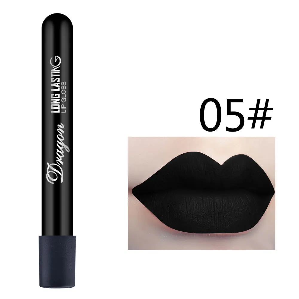 

1Pcs Sexy Black Rosy Red Fog Velvet Matte Lip Gloss Liquid Lipstick Women Lips Matt Make Up Lip Stick Maquillaje Lipgloss