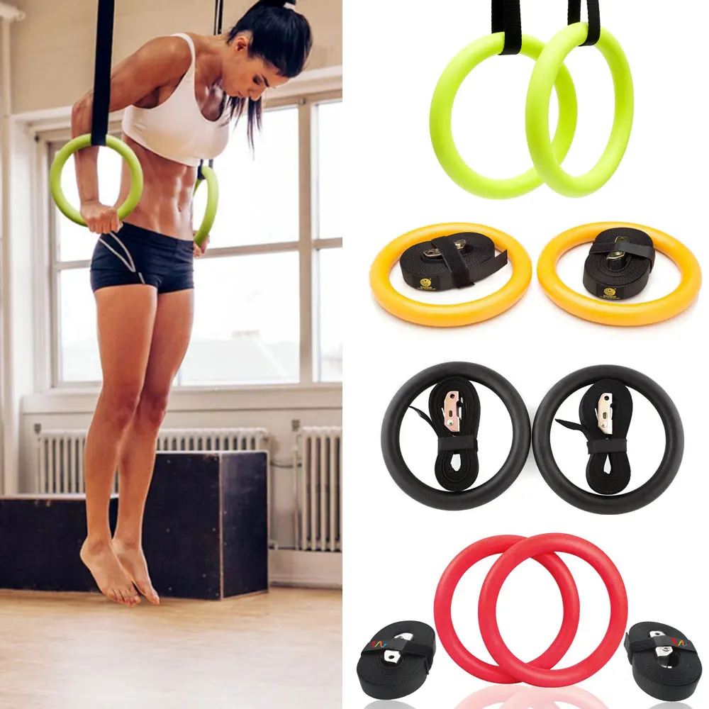 

2Pcs High Quality Heavy Duty ABS Plastic 28mm Exercise Fitness Gymnastic Rings Gym Exercise Crossfit Pull Ups Muscle Ups A