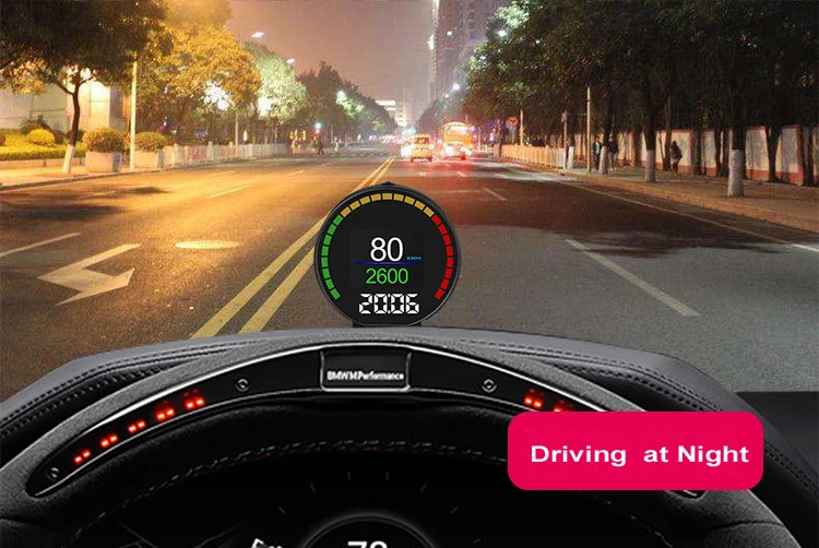 P15 умный автомобильный коллиматорный Дисплей HUD с лобовым стеклом цифровой мотор индикаторы скорости проектор OBD2/EUOBD Интерфейс для 99% транспортных средств