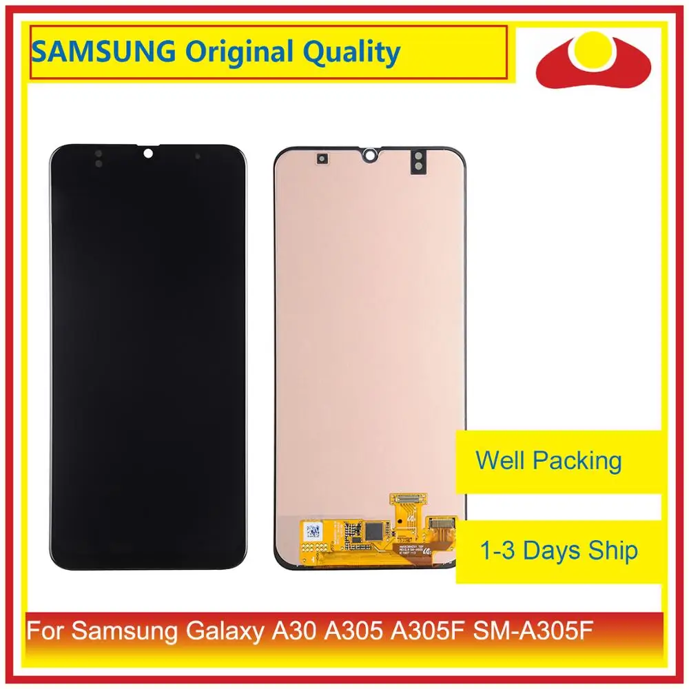 

Original 6.4" For Samsung Galaxy A30 A305 A305F SM-A305F LCD Display With Touch Screen Digitizer Panel Pantalla Complete