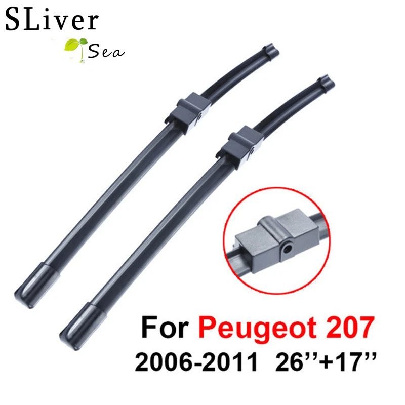 SLIVERYSEA Wiper Blade For Peugeot 207 2006 2011 26''+17' High Quality
