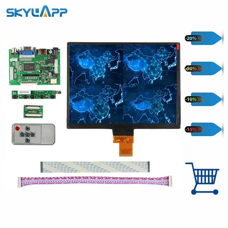 Skylarpu плата управления драйвером + 8 дюймов для HJ080IA 01E 1024*768 IPS высокой четкости ЖК