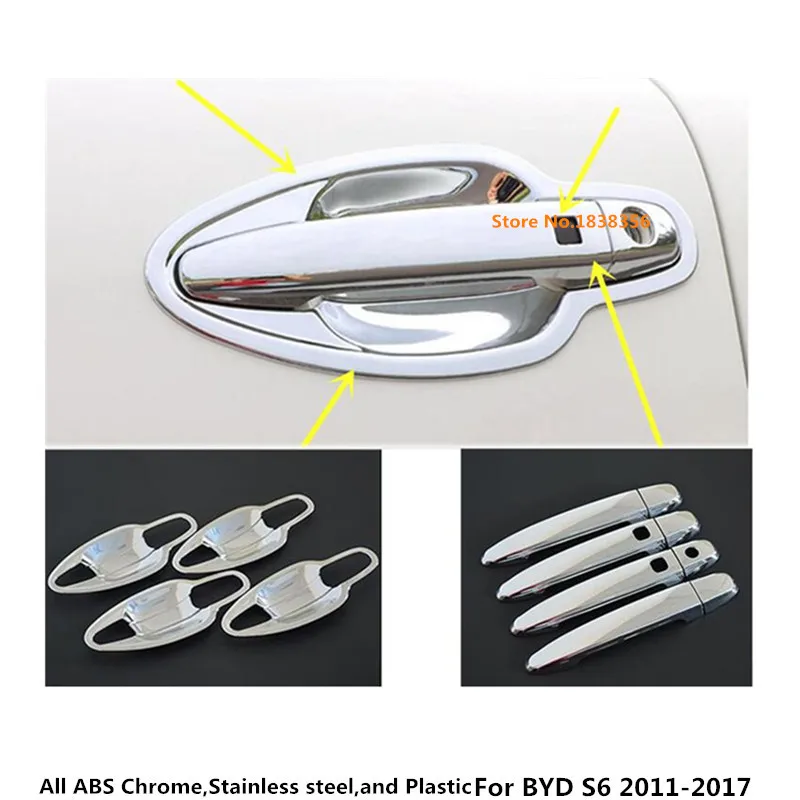 

Car cover Styling detector frame panel lamp trim ABS chrome door handle/bowl For BYD S6 2011 2012 2013 2014 2015 2016 2017