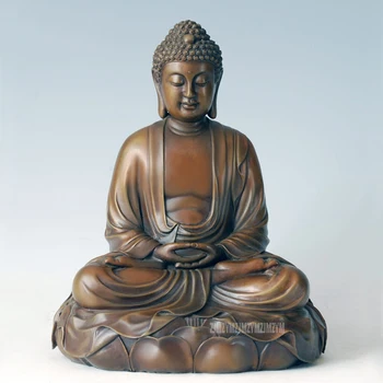 

Chinese Amitayus Bronze Amitabha Sculpture Buddha Statue Copper Modern Figure Temple Decoration Home Furnishing Handicrafts
