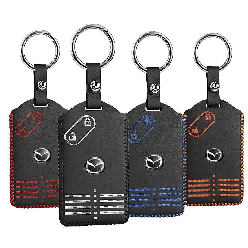 Кожаный чехол для ключа 2 кнопки mazda 6 M6 2004 2005 2006 2007 сумка автомобиля m6 key2p|Футляр
