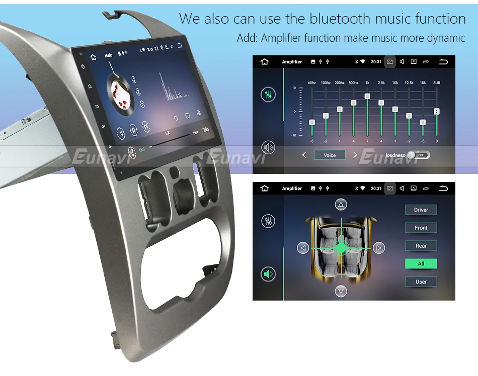 Best Eunavi Android 7.1 Car Radio GPS Navigation For Renault Logan Sandero Duster 2015 2016 1 Din 9