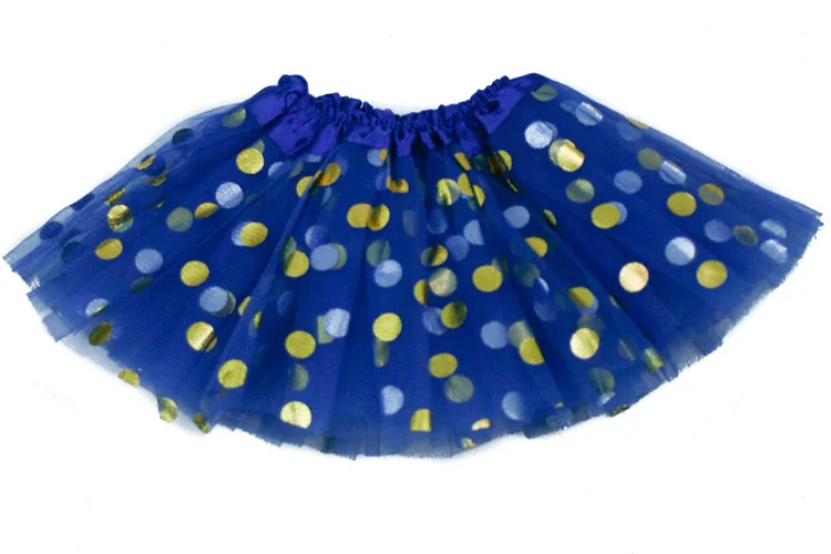 Г. Юбка-пачка для девочек Одежда для детей горячая распродажа, юбка для девочек юбка-пачка в Золотой горошек для детей от 2 до 8 лет - Цвет: Синий