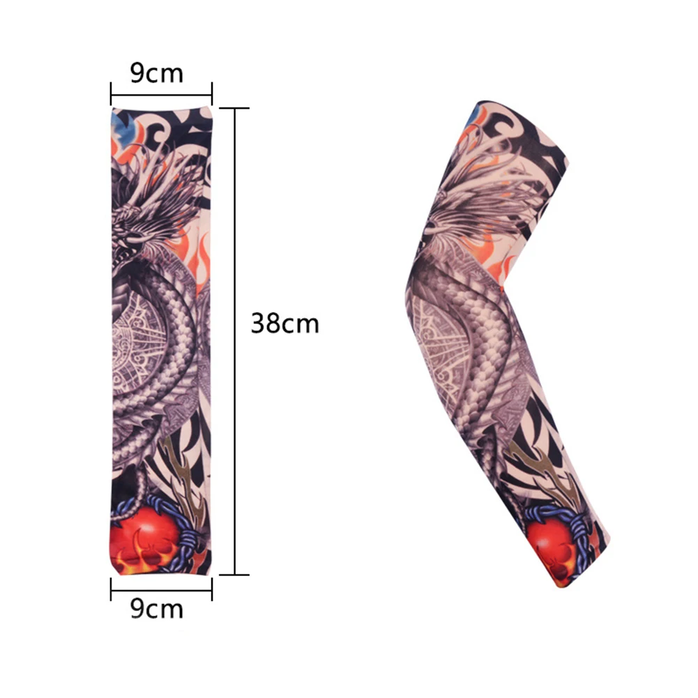 1PC Outdoor Cycling Tattoo sleeve 3D Tattoo Printed Arm Warmer UV Protection Bike Bicycle Sleeves Arm Protection Ridding Sleeves