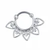 Boucles d'oreilles en laiton, ventilateur Tribal, 1 pièce, mode, Septum de nez, cliquetis, boucles d'oreilles à fleurs en gemme CZ, bijoux charmants ► Photo 3/6