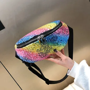 

Women Joker Crossbody Fashion Chest Bag Sequin Pocket Sweet andsimple style Laser Messenger Bag Tasca delle signore 10H