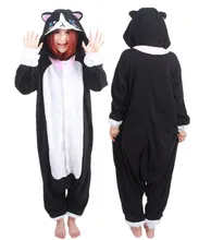 Japan Animal Cosplay Pyjamas Adult Animal Onesies Cute Black Cat Pajamas Costume for Carnival Halloween Woman Man Jumpsuit
