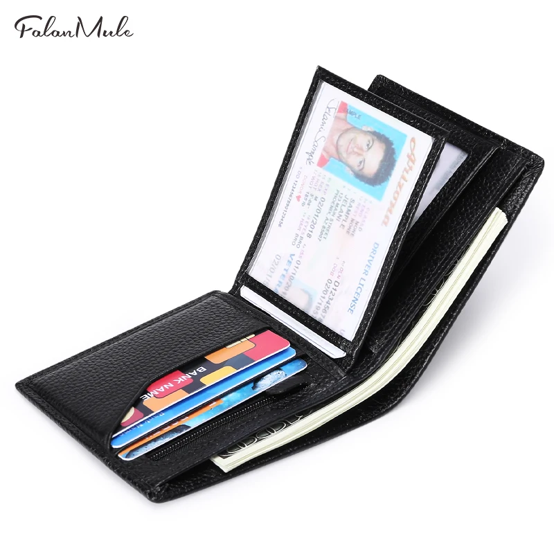 Falan Mule Умный кошелек RFID мужской анти натуральная кожа мужские кошельки тонкий