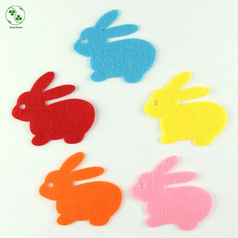 

5Pcs/lot Felt Pack Rabbit Shape Nonwoven Appliques DIY Hare Patches for Baby Birthday Party Home Wall Decoration