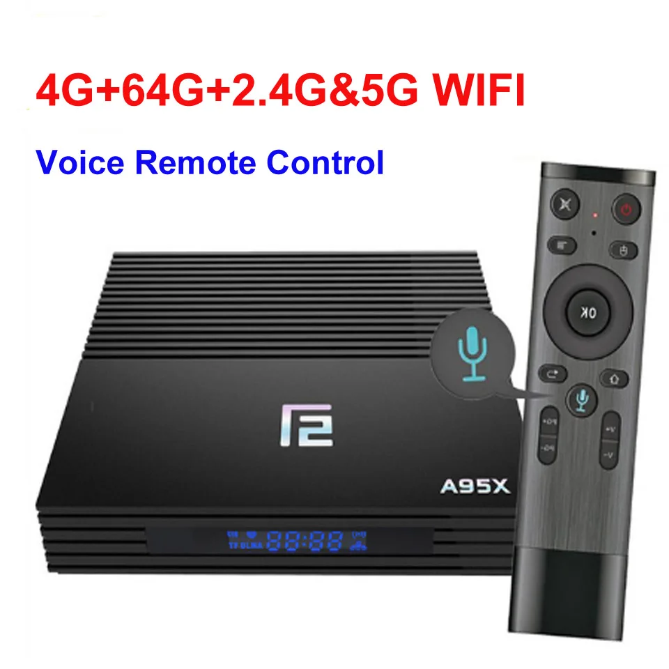 Android tv BOX A95X F2 ТВ приставка Голосовое управление 4K 2,4G& 5G двухдиапазонный wifi Bluetooth LAN USB3.0 HDMI 4G 64G ТВ приставка Android 9,0 - Цвет: 4G 64G WIFI2.4G 5G V