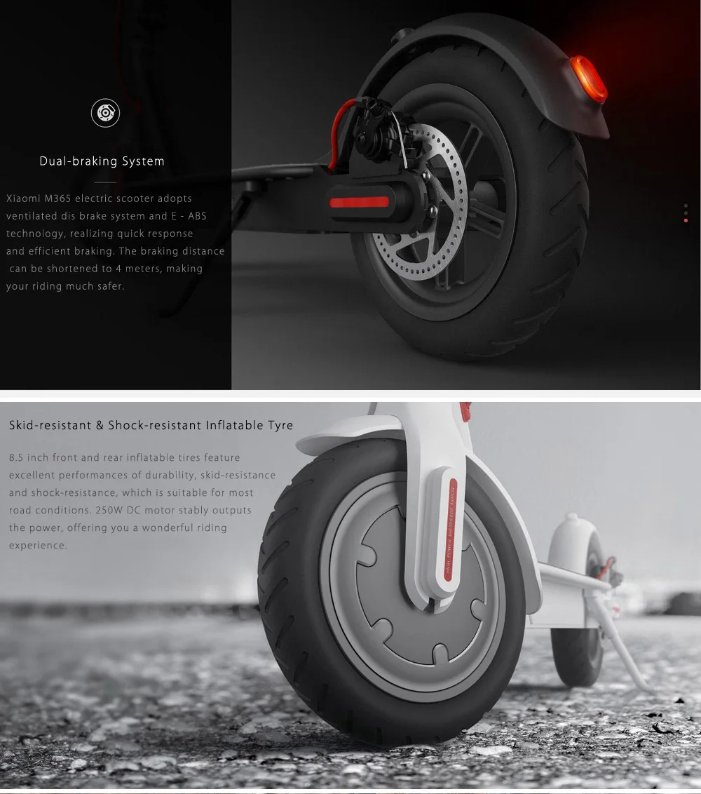 Xiaomi Mijia M365 Folding Electric Scooter E-ABS Technology Kinetic Energy Recovery System Cruise Control-7