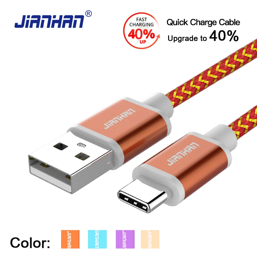 

Reversible USB-C Cable Fast Charging For Samsung Charger Wire Type C Cable Braided 2A Data Sync For Samsung Xiao Mi Mi5 Huawei