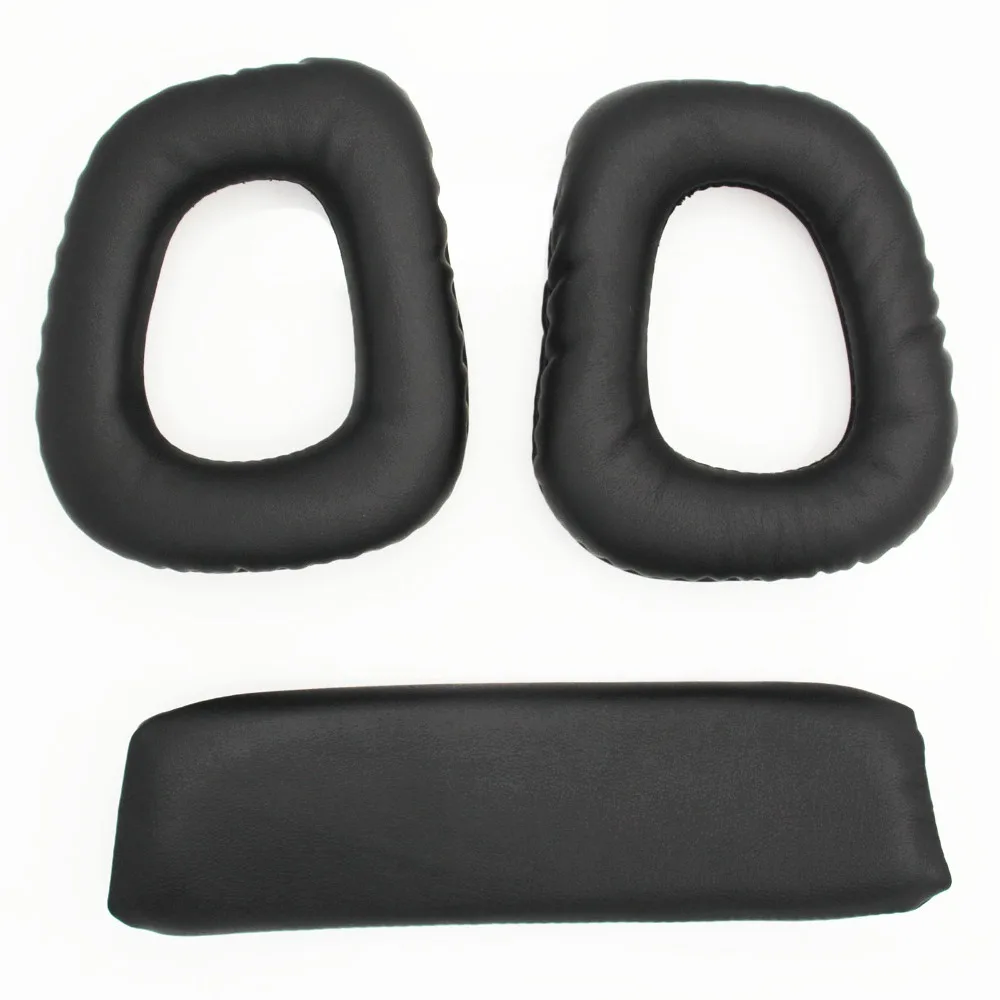Black Headphone Ear Pads & Headband Cushion Pad Set for Logitech G35