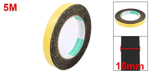 uxcell 2Pcs 5mmx0.5mm Double Sided Sponge Tape Adhesive Sticker Foam Glue Strip Sealing 15M uxcell 2Pcs 5mmx0.5mm Double Sided Sponge Tape Adhesive Sticker Foam Glue Strip Sealing 15M