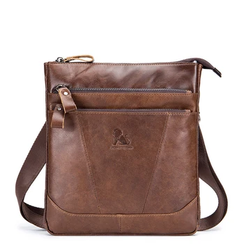 New Fashion Genuine Leather Brand Design Men Messenger Bag Cowhide High Quality Shoulder Bags Travel Men's Cross Body Bag 2018 rivet genuine leather women s small messenger bag mini flap bag first layer cowhide one shoulder cross body quality bag
