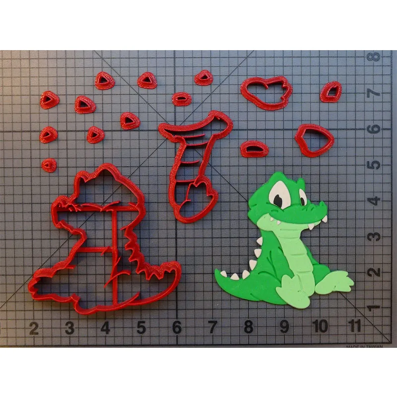 

Animal Baby Crocodile Cookie Cutter set Custom Made 3D Printed Cookie Cutter Set Cake Baking Mould Fondant Molds Cookie Molds