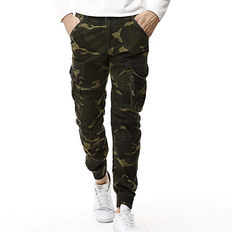 Günstig 2020 mode Frühjahr Herren Taktische Fracht Jogger Männer Camouflage Camo Hosen Armee Militär Casual Baumwolle Hosen Hip Hop Männlichen Hosen