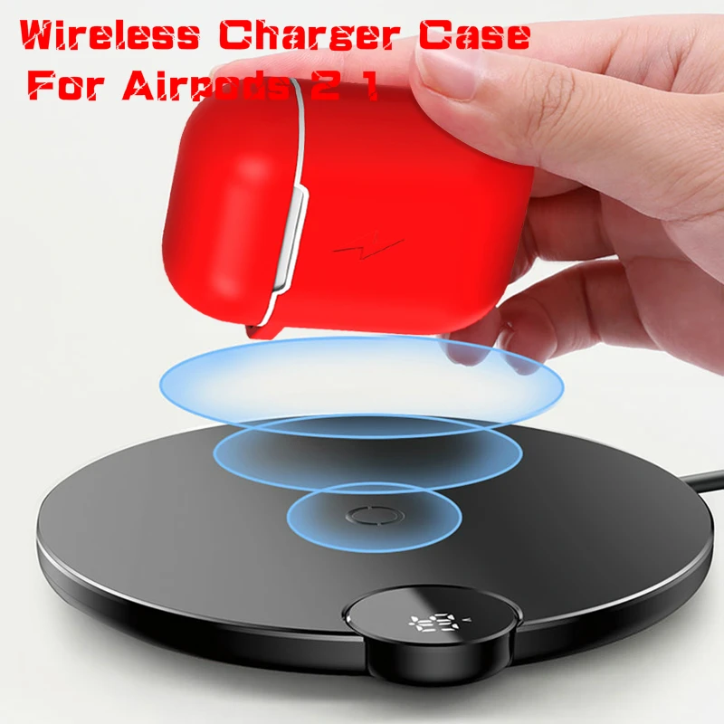 

Soft Silicone Qi Wireless Charger Case TPU Bluetooth Wireless Earphone Case For AirPods Protective Cover Skin Accessory