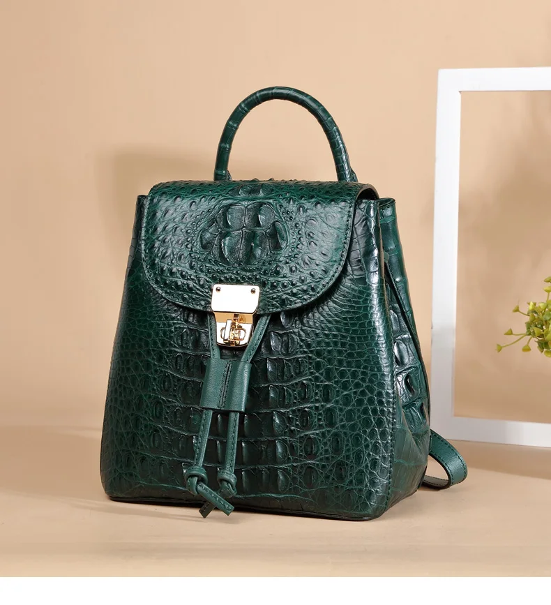 Mochilas para Mochilas de Couro para Business Casual para Mulheres para Mulheres Pugete Novo Crocodilo 8 High Quality Bolsas e Malas