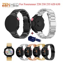 Stainless Steel Watch Band For Garmin Forerunner 220 230 235 630 620 735XT Strap Classic Smart Watch Bracelet with Adjust Tool