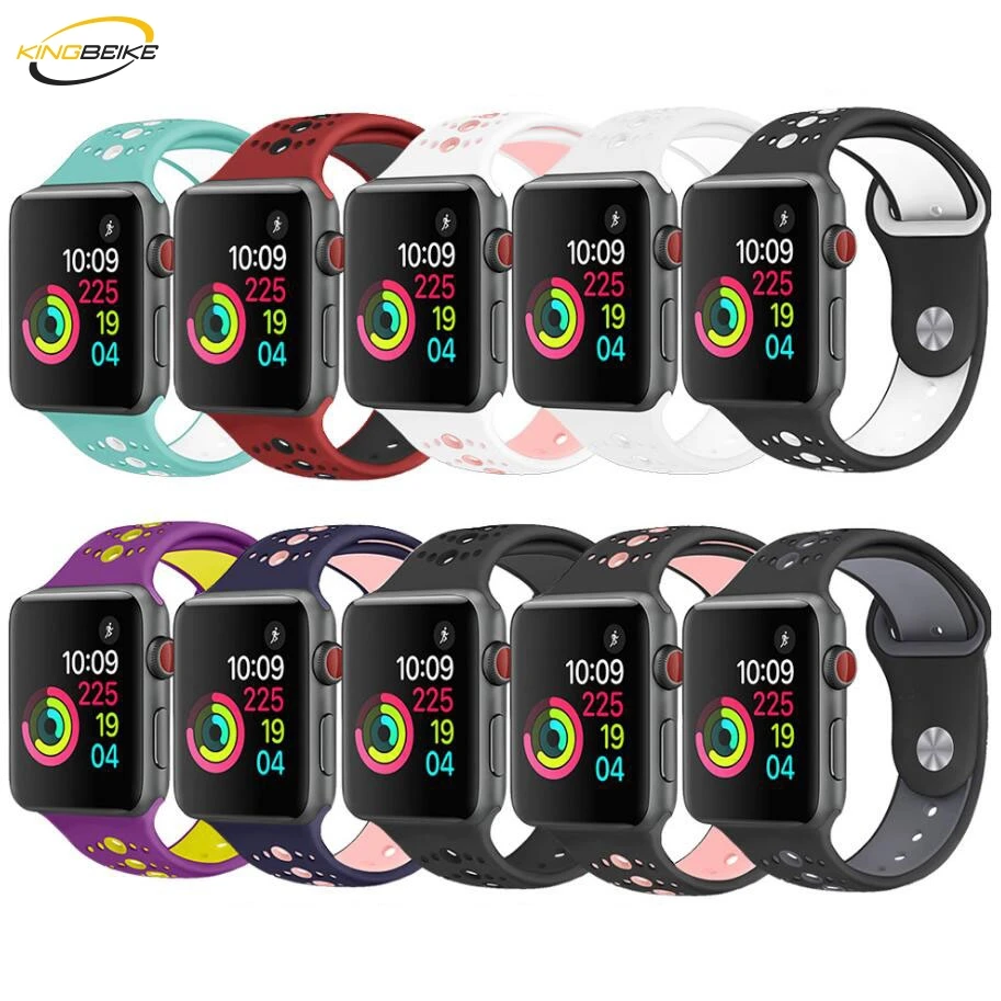 

Soft Sport Silicone WatchBand For Apple Watch Series 1 2 3 4 38mm 42mm 40mm 44mm iWatch Replacement Wrist Bracelet Strap