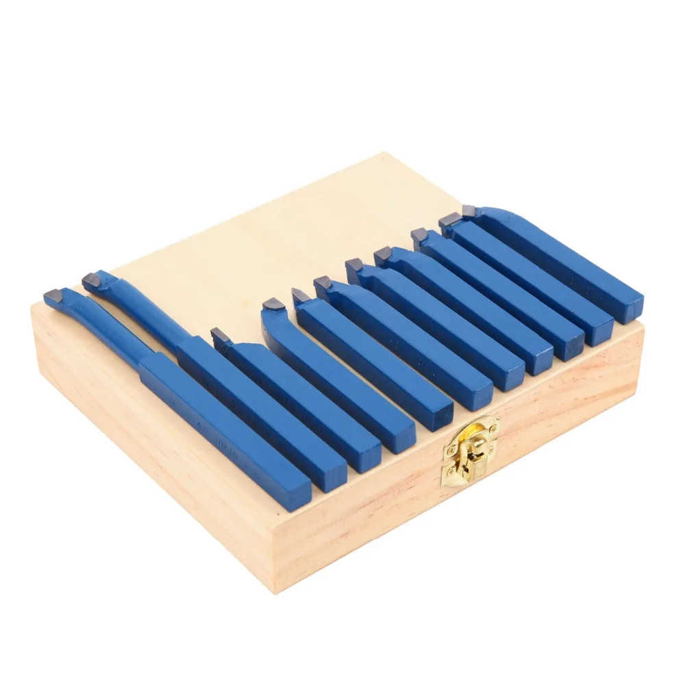 

(Ship From EU) 11Pcs/set 10X10mm Turning Tool Turning Set Carbide Tipped Lathe Cutting Tool Set