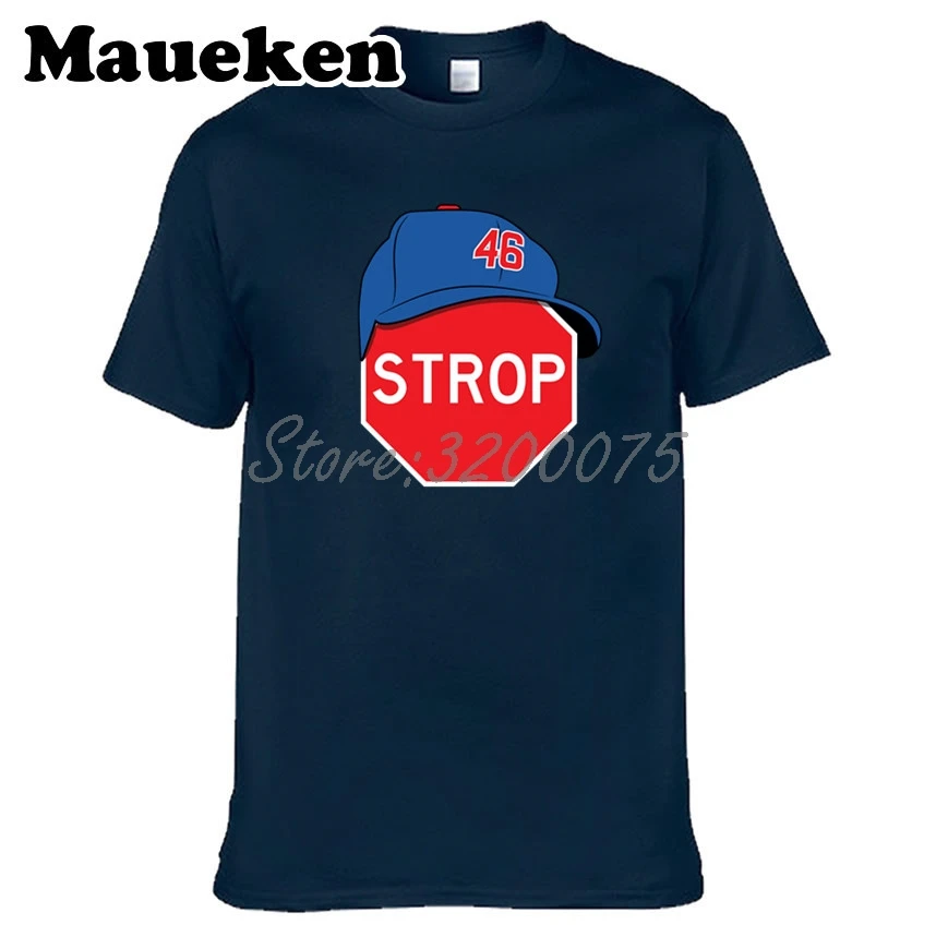 Мужская футболка Pedro Strop Sight 46 Chicago Reliever Stop Sign футболки с коротким рукавом мужские футболки из 100% хлопка W1103016