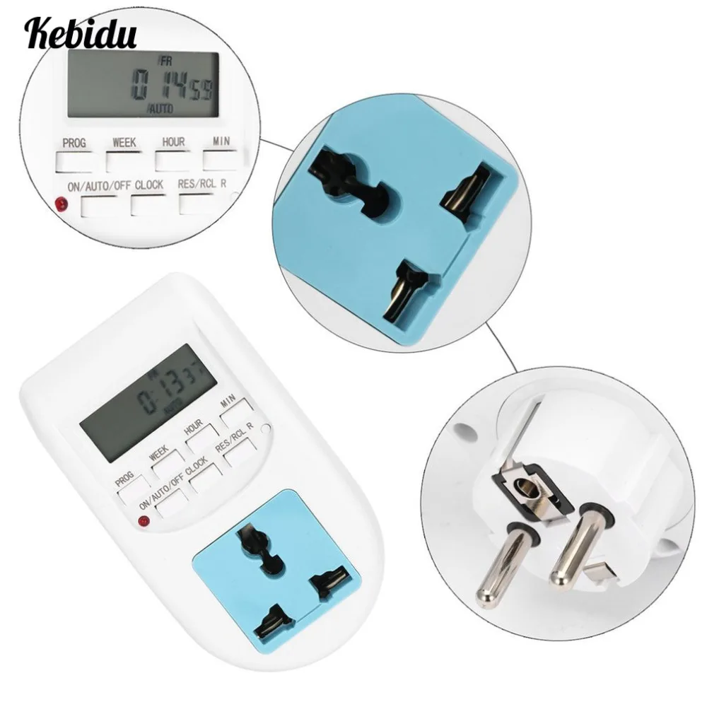 

Kebidu Smart Digital Timer Energy Saving Timer Programmable Electronic Timer EU Plug Socket Switch For Home For Enterprise Home