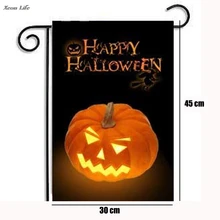 Новое поступление 12x18 дюймов горячая новинка на заказ Тыква Хэллоуин АТМОСФЕРОСТОЙКОЕ украшение Садовый флаг
