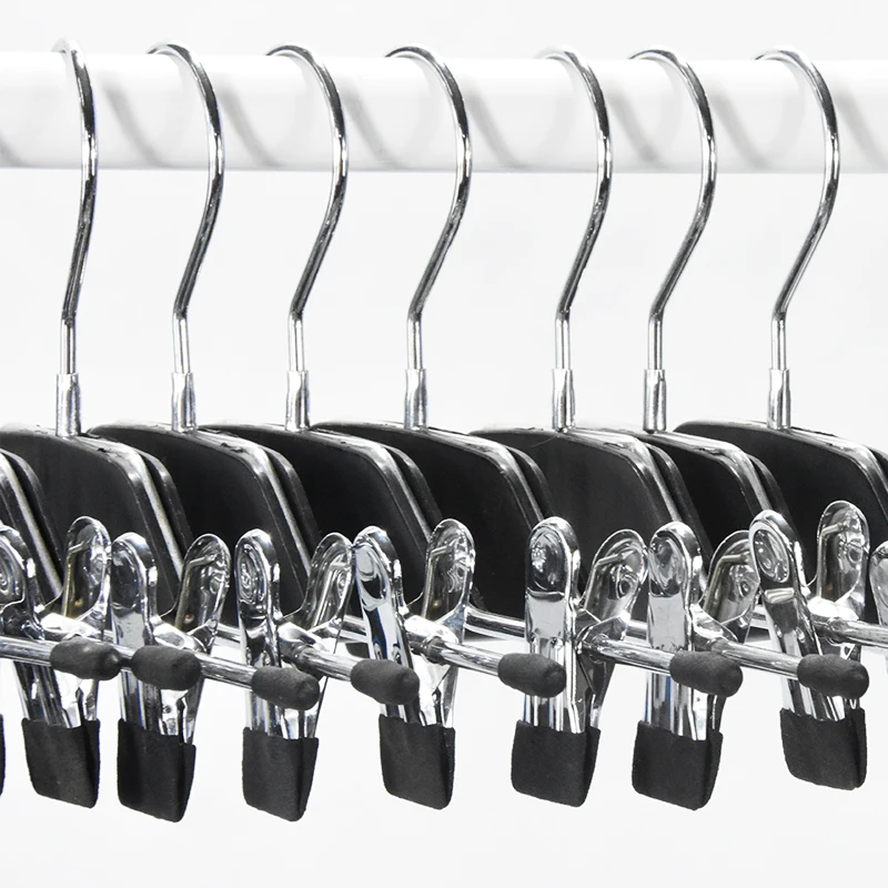 5pcs/pack or 10pcs/pack 32cm metal hanger adult stainless steel pants clip creative metal drying rack