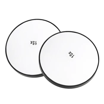 

2Pcs Travel Wall Suction Mirror Magnifying Makeup Cosmetic Bedroom Mirror 15X