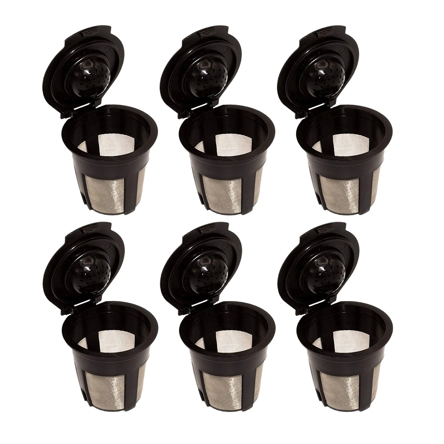 6 x Single Reusable Refillable Coffee Pod Filters Compatible with