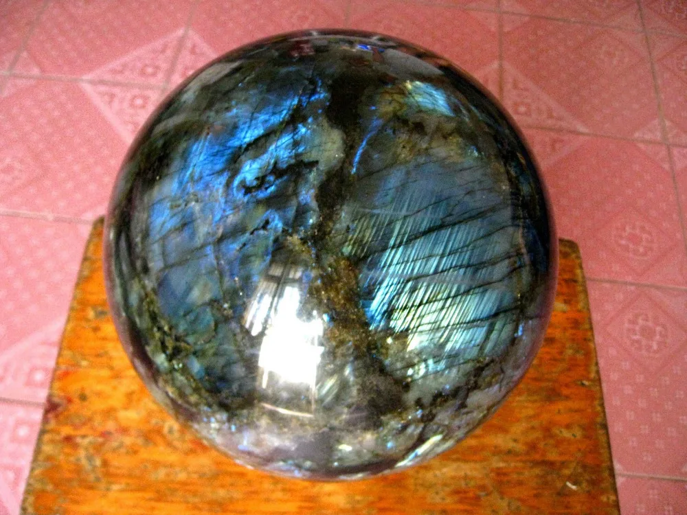 

huij 00737 AAA HUGE NATURAL Labradorite quartz crystal sphere ball healing