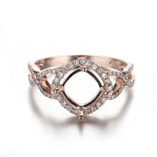 HELON Алмазы обручальные кольца для свадьбы Semi Mount 7 мм подушки или 7-9 мм круглые Твердые 14 к розовое золото бриллианты тонкое кольцо