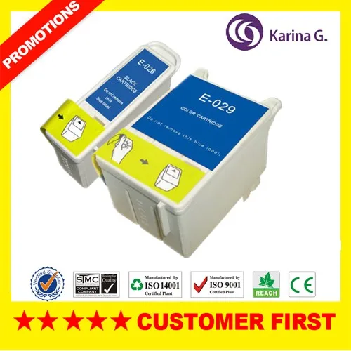 2x принтер Картриджи с чернилами T026 T029 для Epson Стилусы C50