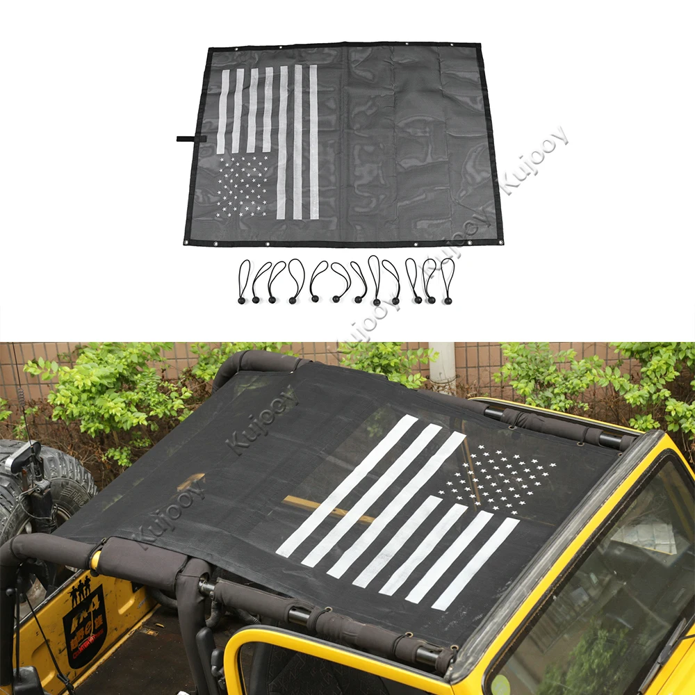 Крыша из пвх сетка для теплоизоляции козырек от солнца для Jeep Wrangler TJ 1997-2006 крыши анти-УФ-защита от солнца защитная сетка чистая